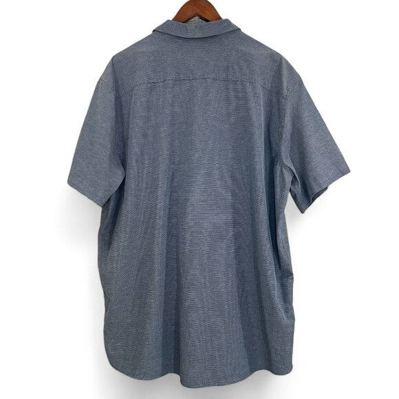 Ripzone Button Down Shirt Men Size 2XL Blue Short Sleeve Logo Chest Pocket - Picture 2 of 11